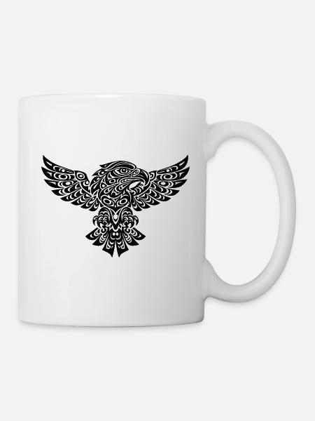 Tribal Eagle – Powerful Black and White Design - Mug - white