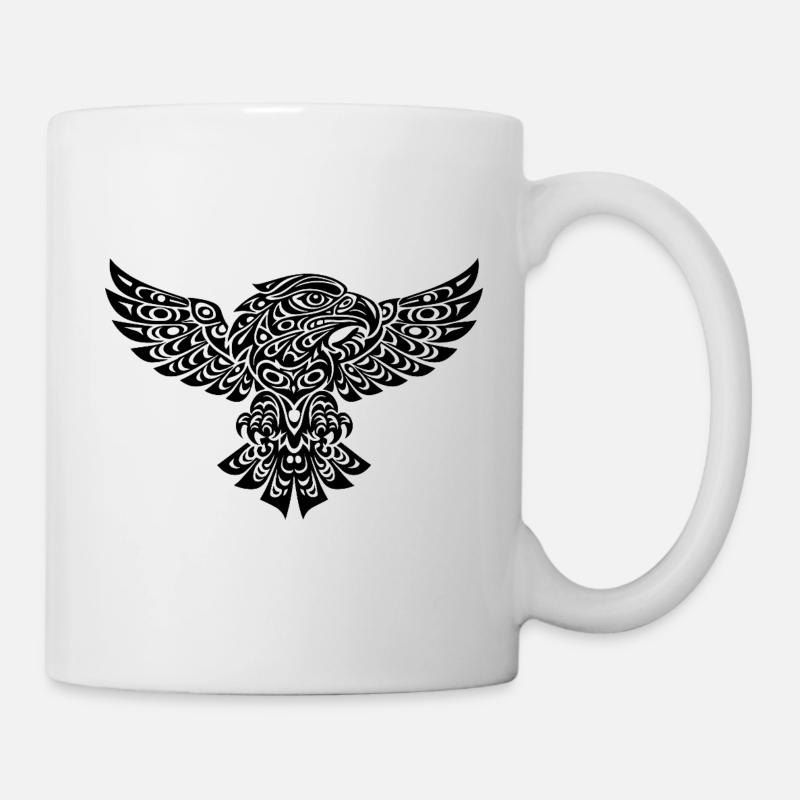 Tribal Eagle – Powerful Black and White Design - Mug - white
