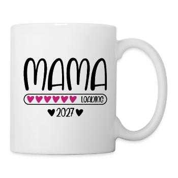 Mama 2027 loading mit Herzchen Ladebalken - Tasse - Weiß - Rechts