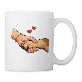 Pfote Hund Liebe Hunde - Tasse - Weiß - Rechts