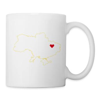 Ukraine Map - Minimalist Gold Design - Mug - white - Right