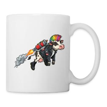 fliegende Punkkuh Grafitti - Tasse - Weiß - Rechts