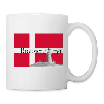 Bovbjerg Fyr auf Dänischer Flagge - Tasse - Weiß - Rechts