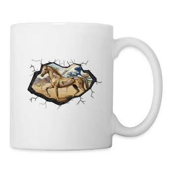 Désert du Far West du Cheval psychédélique surréaliste - Mug blanc - blanc - Droite