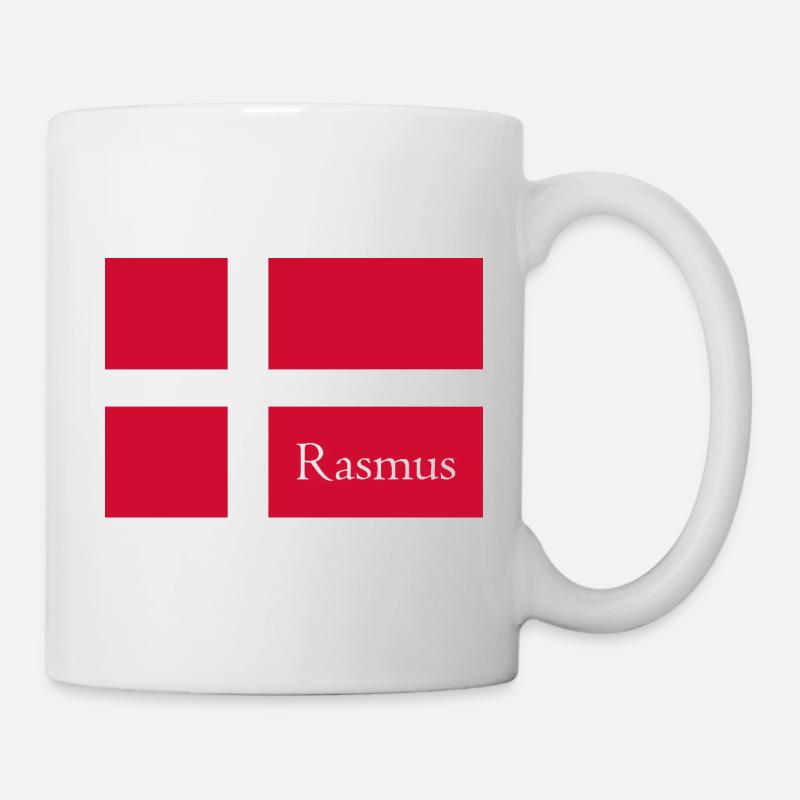 Rasmus auf dänischer Flagge - Tasse - Weiß