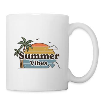 Summer Vibes Retro Sunset Beach Scene - Mug - white - Right