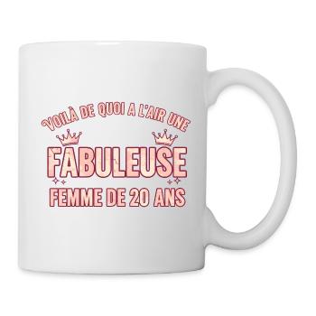 Fabelhafte 20-jährige Queen of Style - Tasse - Weiß - Rechts
