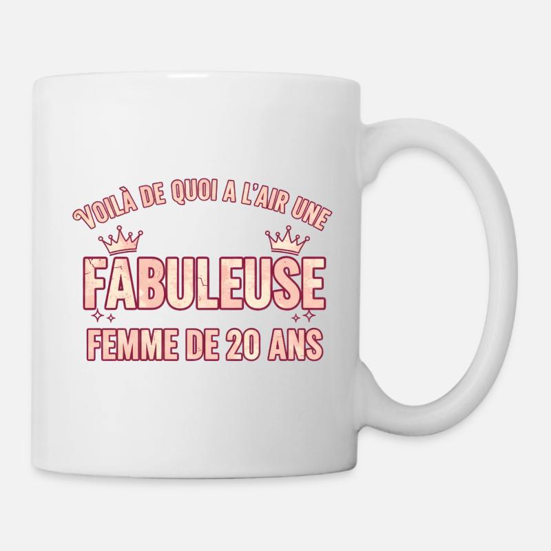 Fabuleuse 20 ans Reine du style - Mug blanc - blanc
