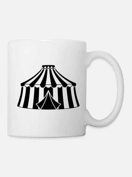 Zirkuszelt Zirkus Silhouette - Tasse - Weiß