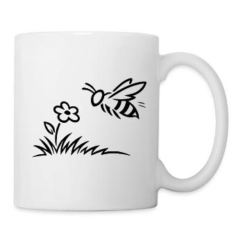 T-shirt abeille minimaliste mignon - Mug blanc - blanc - Droite