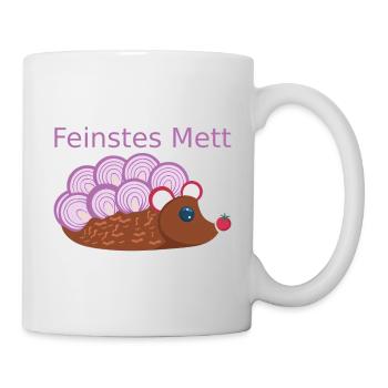 Der Mettigel: Feinstes Mett! (Nr.2) - Tasse - Weiß - Rechts