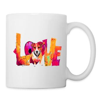 Love Jack Russell Terrier Dog Shirt Pillow Decal - Mug - white - Right
