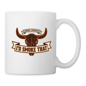 Bull Skull Cowboy Approved Smoker - Mug - white - Right