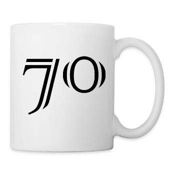 70. 70 YEARS. 70th ANNIVERSARY. 70 YEARS ANNIVERSARY. - Mug - white - Right
