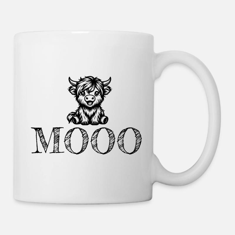 Niedliches Kuhdesign Mooo - Tasse - Weiß