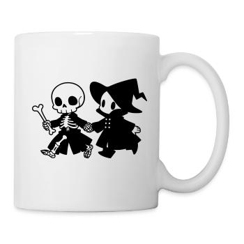 Cute Halloween Couple Skeleton and Witch - Mug - white - Right