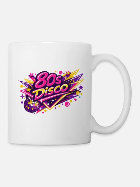 80er Disco Neon Fusion - Tasse - Weiß
