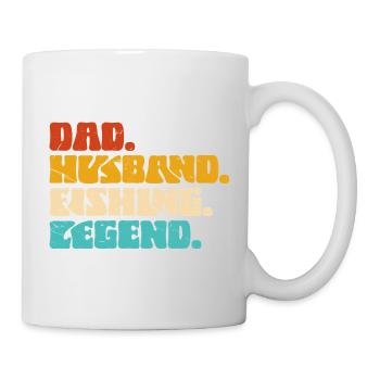 Papa Ehemann Fischer Legende Geschenk Vater Angelpaar - Tasse - Weiß - Rechts