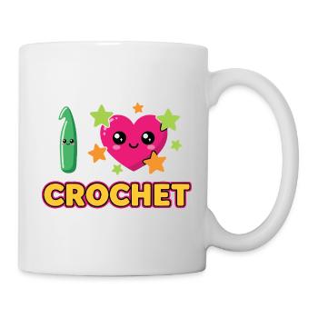 I Love Crochet Häkeln - Tasse - Weiß - Rechts