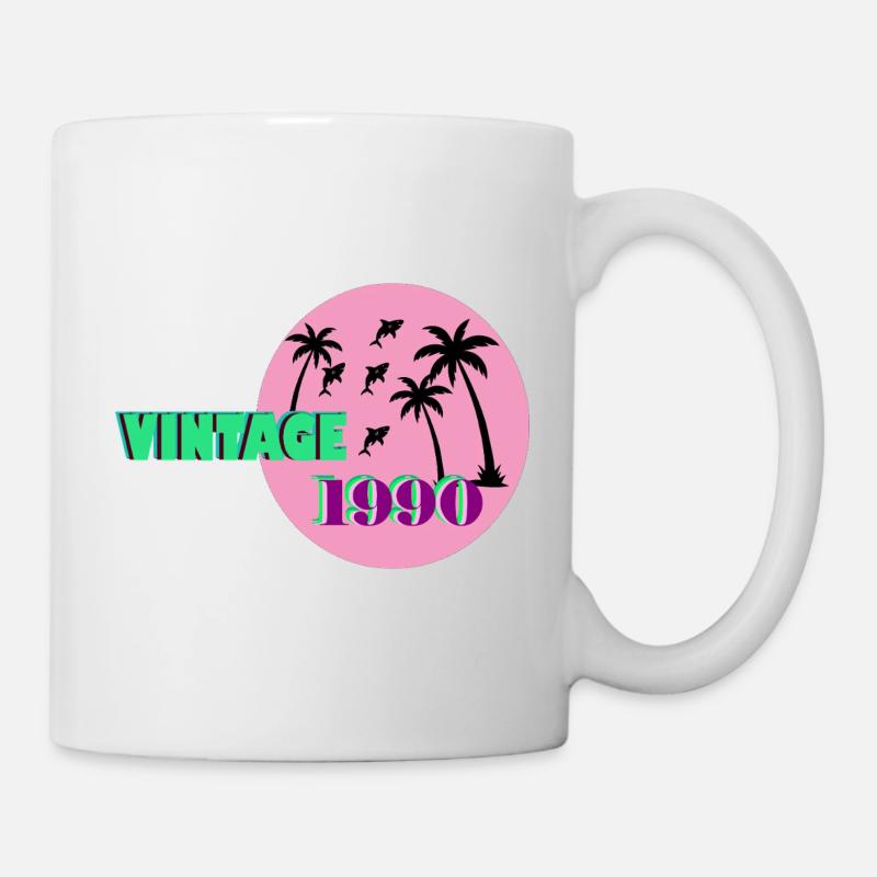 Vintage 1990 Palm Sunset - Tasse - Weiß