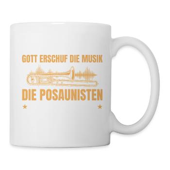 Posaune Musiker – Gott Musik Posaunisten - Tasse - Weiß - Rechts