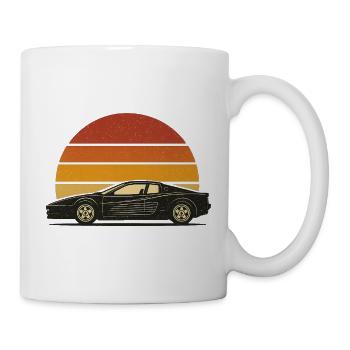 Silhouette de voiture de sport vintage design rétro - Mug blanc - blanc - Droite