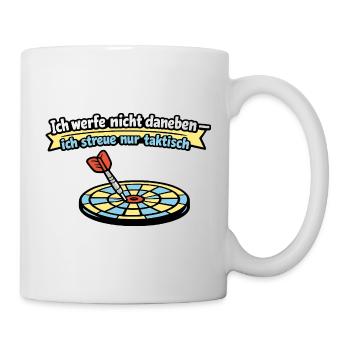 Taktischer Wurf: Dart Humor - Tasse - Weiß - Rechts