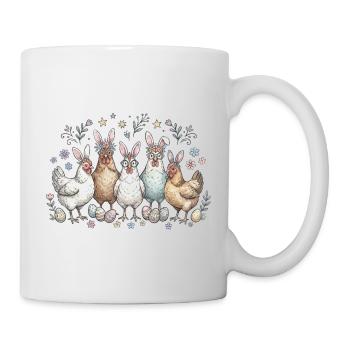 Osterhasen Bande mit Eiern - Tasse - Weiß - Rechts