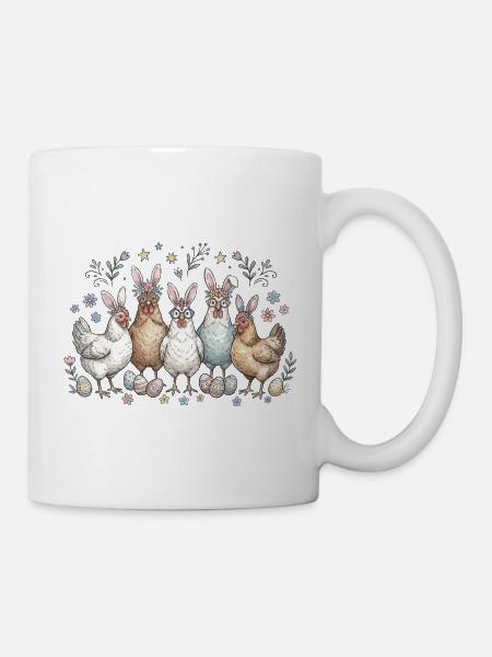 Osterhasen Bande mit Eiern - Tasse - Weiß