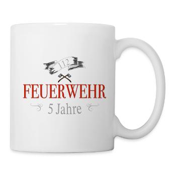 Feuerwehr Jubiläum 5 Jahre - Tasse - Weiß - Rechts