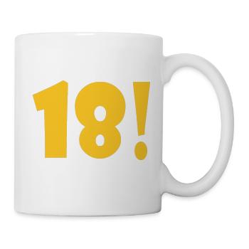 18 Jubel Gelb Geburtstagsdesign - Tasse - Weiß - Rechts
