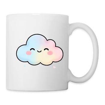 Cute Kawaii Cloud Pastel Cartoon Design - Mug - white - Right