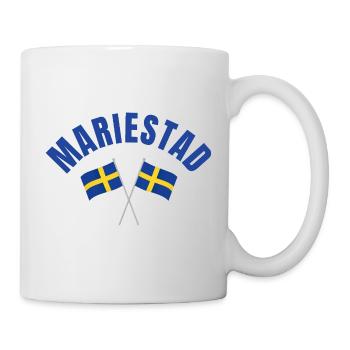 Mariestad a traversé les drapeaux suédois - Mug blanc - blanc - Droite