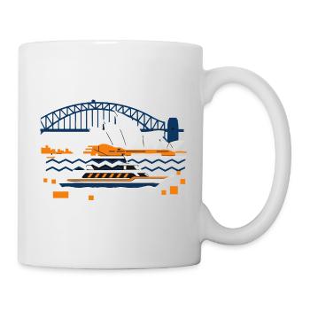 Silhouette du pont du port de l’Opéra de Sydney - Mug blanc - blanc - Droite