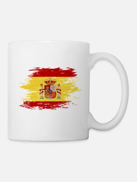 Spanien Flagge used - Tasse - Weiß