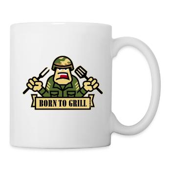 Born To Grill (Grilling BBQ Barbecue Army / Outl) - Mug - white - Right