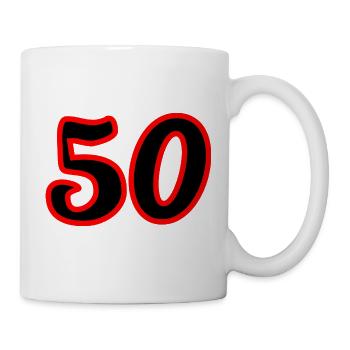 50. 50 JAHRE. 50-JÄHRIGES JUBILÄUM. 50-JÄHRIGES JUBILÄUM. - Tasse - Weiß - Rechts