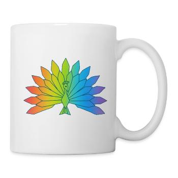 Multicolored Peacock - Mug - white - Right