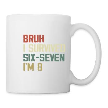 8th Birthday Design – Finally Eight Years Old - Mug - white - Right