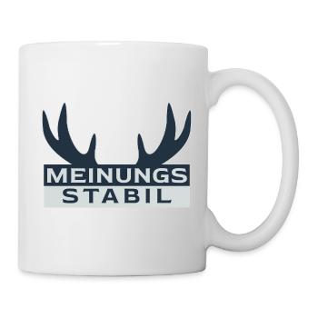 meinungsstabil Dickkopf Sturkopf Sturschädel stur - Tasse - Weiß - Rechts