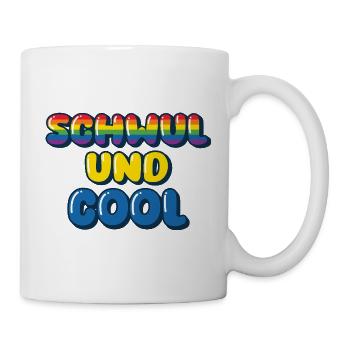 Schwul und Cool / CSD, Pride design - Tasse - Weiß - Rechts