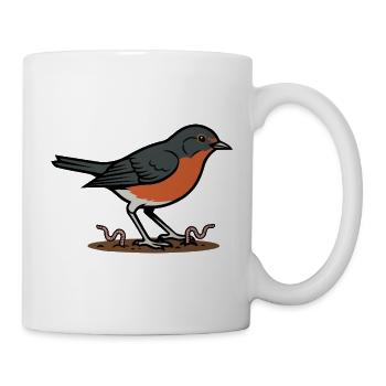 Rouge-gorge de Jardin Nature Sauvage Illustration - Mug blanc - blanc - Droite