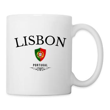Souvenir Lissabon, elegantes Design Lissabon - Tasse - Weiß - Rechts