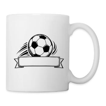 Bannière de badge de football - Mug blanc - blanc - Droite