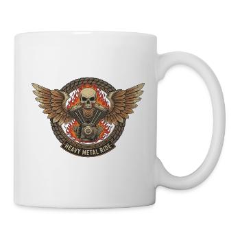 Motorcycle Biker V-Twin Motor Skull Skull Rocker - Mug - white - Right