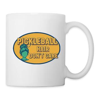 Pickleball Cheveux S’en Fiche, Joueur Drôle Amour - Mug blanc - blanc - Droite