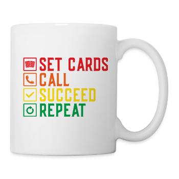 Bingo Game Set Cards Call Succeed Repeat Bingo - Mug - white - Right