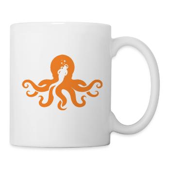 Orange Octopus Diver - Mug - white - Right