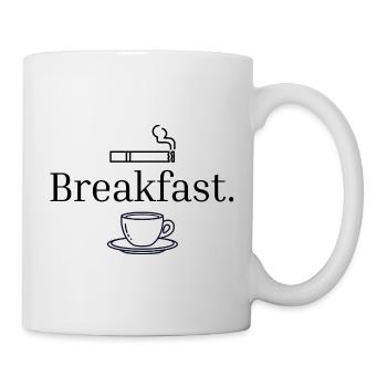 Breakfast Coffee Minimal Aesthetic Shirt - Mug - white - Right