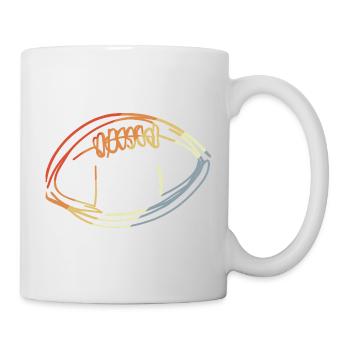 American Football Ball Drawing - Mug - white - Right